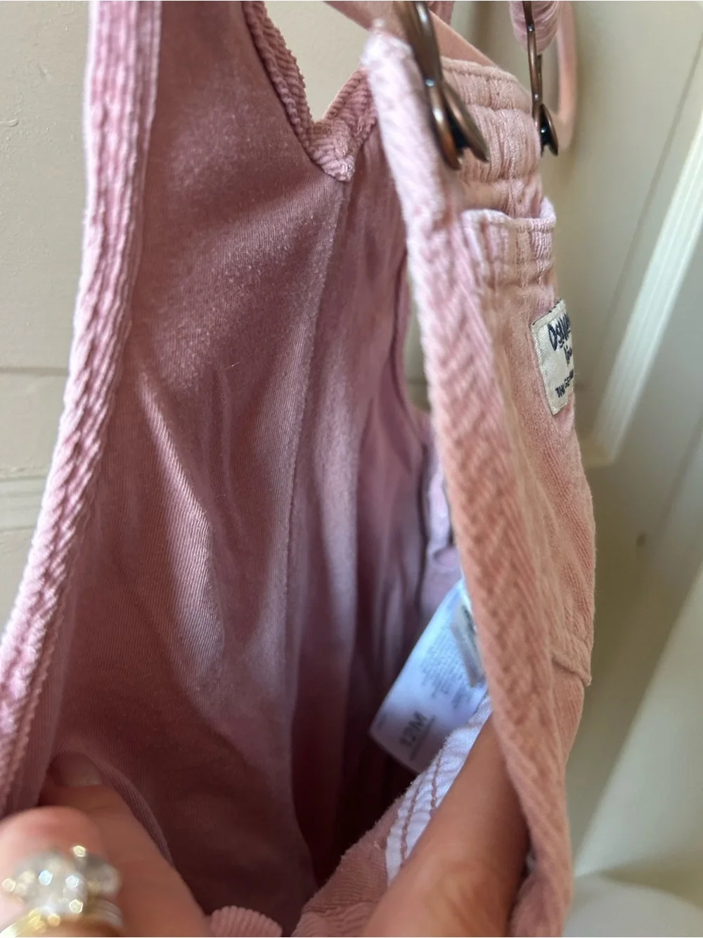 Oshkosh B’Gosh lined pink corduroy overalls - 12m